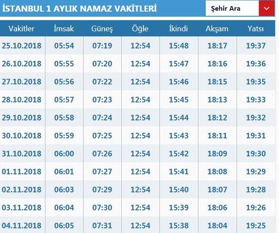 ogle namazi saat kacta 26 ekim cuma namazi saat kacta ezan saatleri