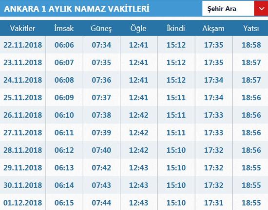 30 kasim sabah ogle ikindi aksam yatsi namaz ezan saatleri kacta cuma namazi kacta