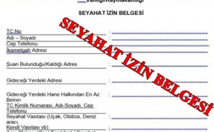 Seyahat izin belgesi başvuru