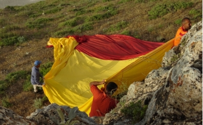Batman'da 500 metrelik Galatasaray bayra ald