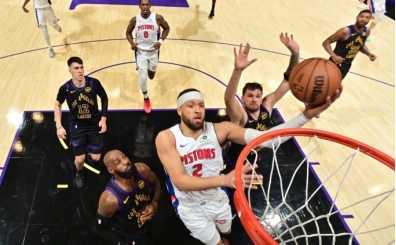 LeBron 41. ya� g�n�nde sessiz kald�, Lakers Pistons'a farkl� yenildi