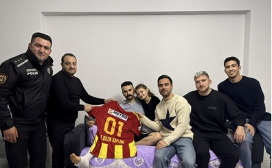 Kayserisporlu futbolcular, yaralı polisi ziyaret etti