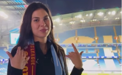 Celine Dept, Galatasaray ma�� i�in stadyumda!