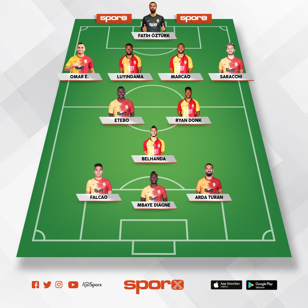 Galatasaray as kadrosu Sporx İlk11