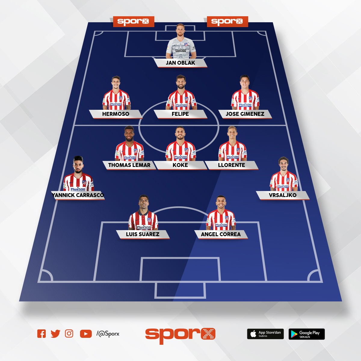pes 2021 atletico madrid kadrosu Sporx İlk11