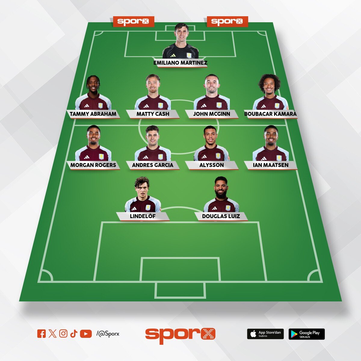X takımı Sporx İlk11